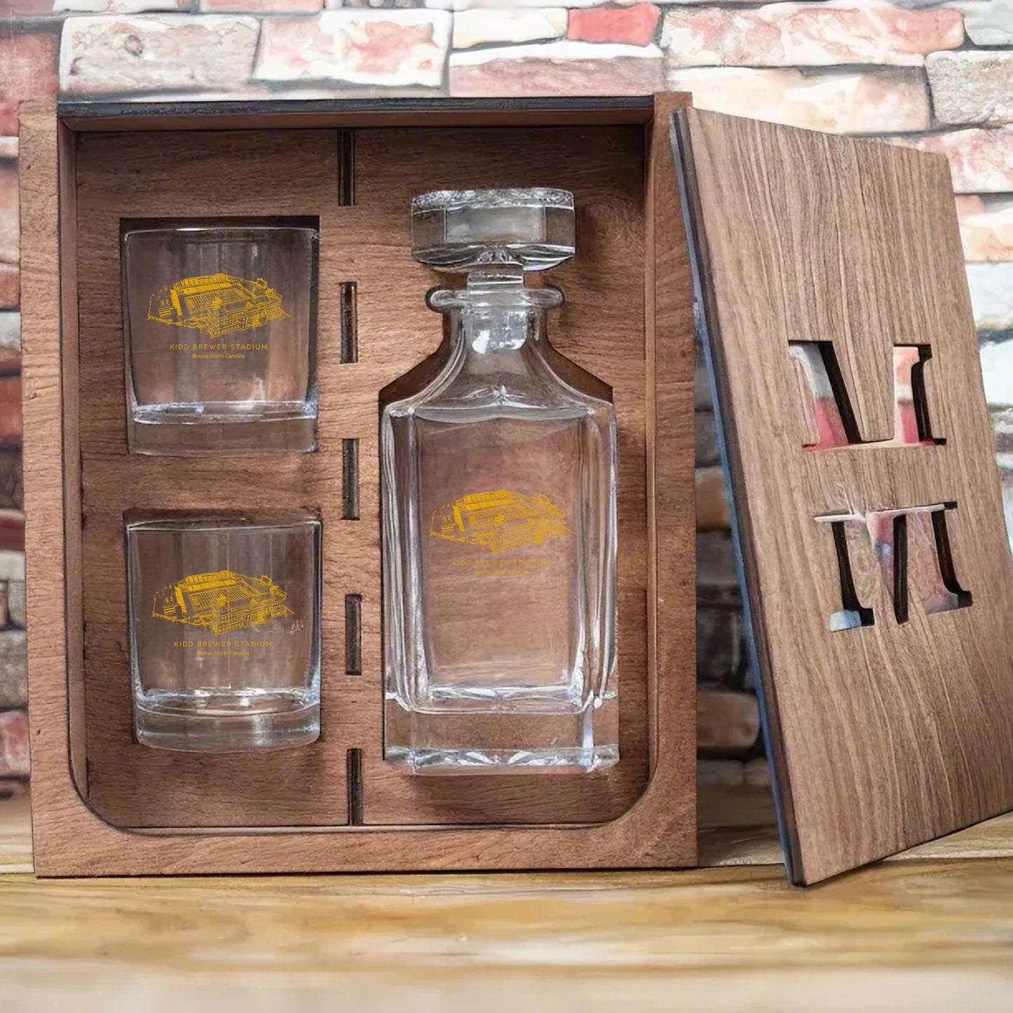 Kidd Brewer Stadium - Appalachian State Mountaineers Whiskey Set