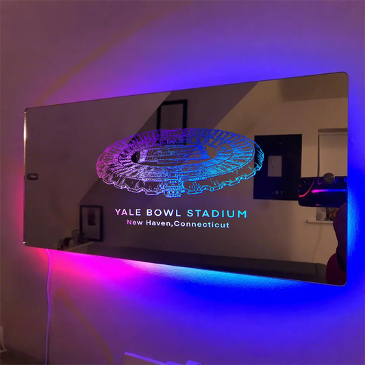 Yale Bowll Stadium Mirror Light-Gifts For Sports Lovers,Yale Bulldogs 、Yale University、New Haven