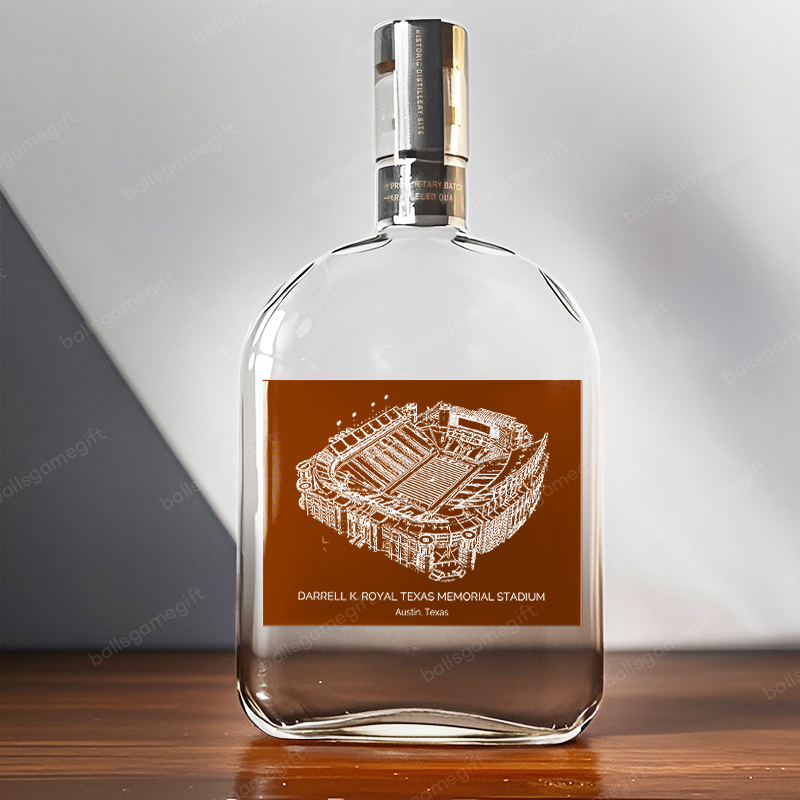 Darrell K Royal–Texas Memorial Stadium - Texas Longhorns Whiskey Bottles