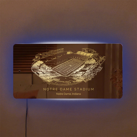 Notre Dame Family Oklahoma Memorial Stadium Mirror Light-Gifts For Sports Lovers