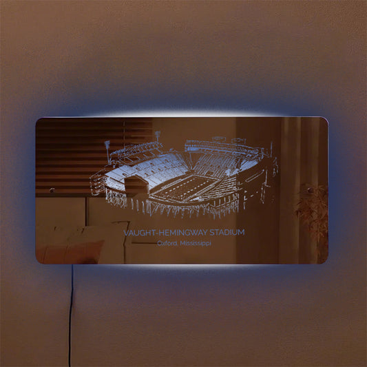 Vaught–Hemingway Pickens Family Oklahoma Memorial Stadium Mirror Light-Gifts For Sports Lovers