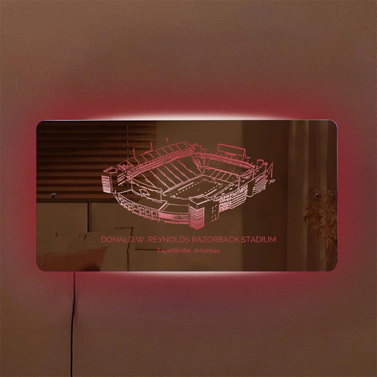 Donald W. Reynolds Razorback Stadium Mirror Light-Gifts For Sports Lovers