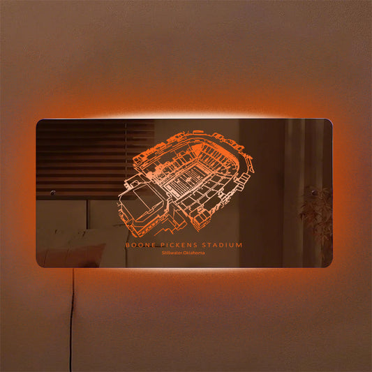 Boone Pickens Family Oklahoma Memorial Stadium Mirror Light-Gifts For Sports Lovers