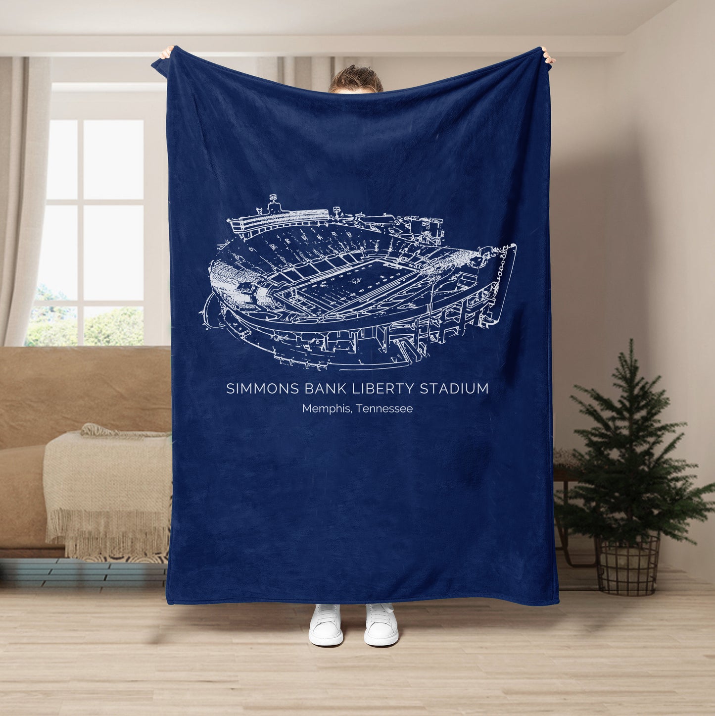 Simmons Bank Liberty Stadium- Memphis Tigers football, College Football Blanket