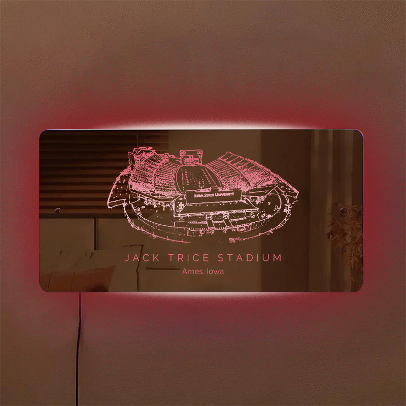 Jack Trice Stadium Mirror Light-Gifts For Sports Lovers