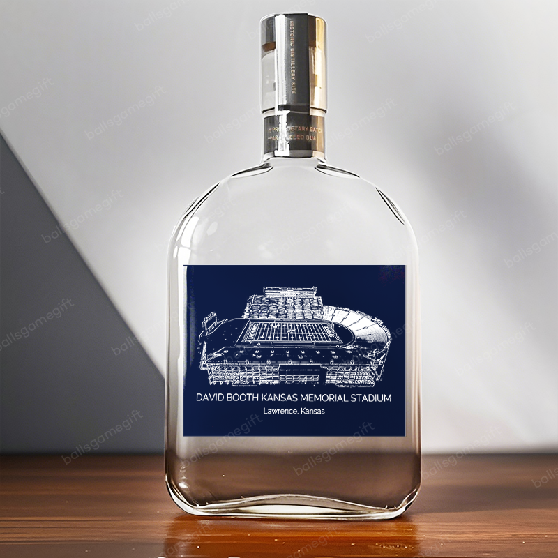 David Booth Kansas Memorial Stadium - Kansas Jayhawks Whiskey Bottles