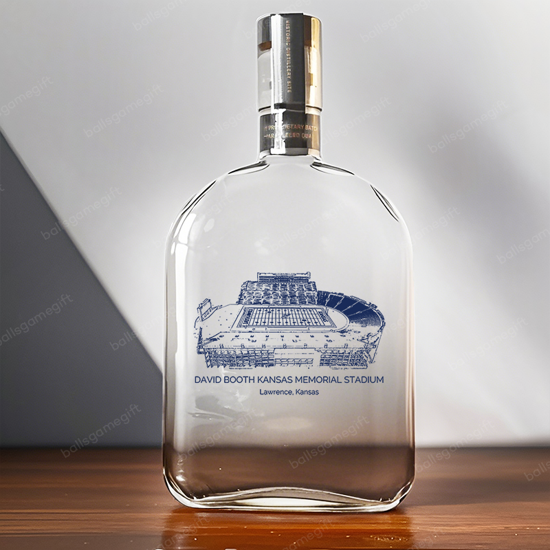 David Booth Kansas Memorial Stadium - Kansas Jayhawks Whiskey Bottles