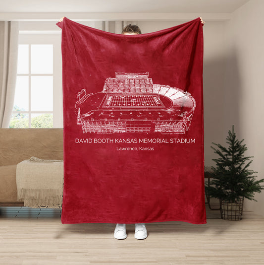 David Booth Kansas Memorial Stadium - Kansas Jayhawks football, College Football Blanket