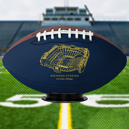 Michigan Stadium - Michigan Wolverines football, Stipple Art College Football