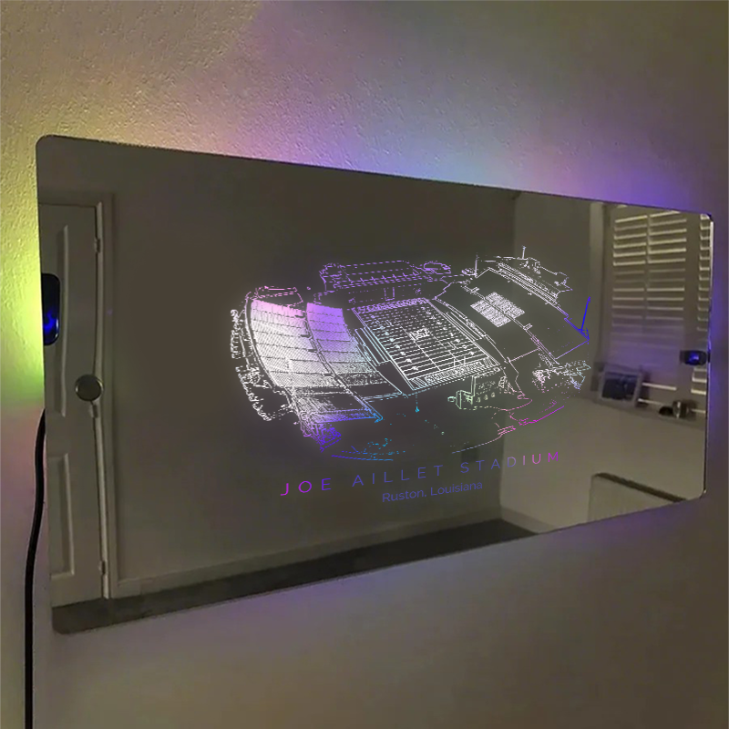 Joe Aillet Stadium Mirror Light-Gifts For Sports Lovers、Louisiana Tech Bulldogs