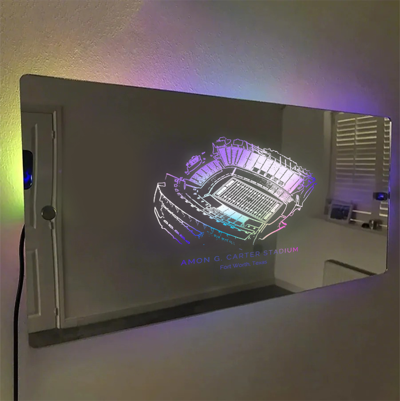 Amon G. Carter Stadium Mirror Light-Gifts For Sports Lovers、TCU Horned Frogs