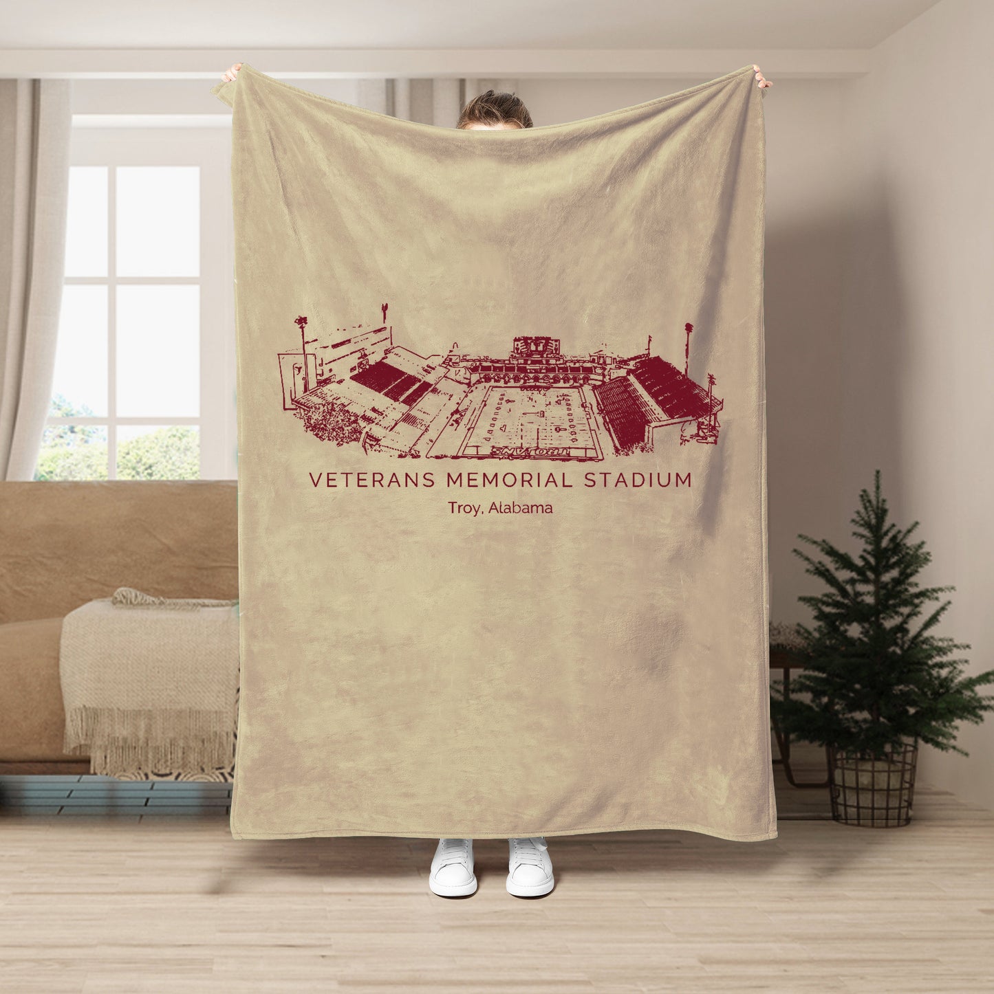 Veterans Memorial Stadium - Troy Trojans football,College Football Blanket