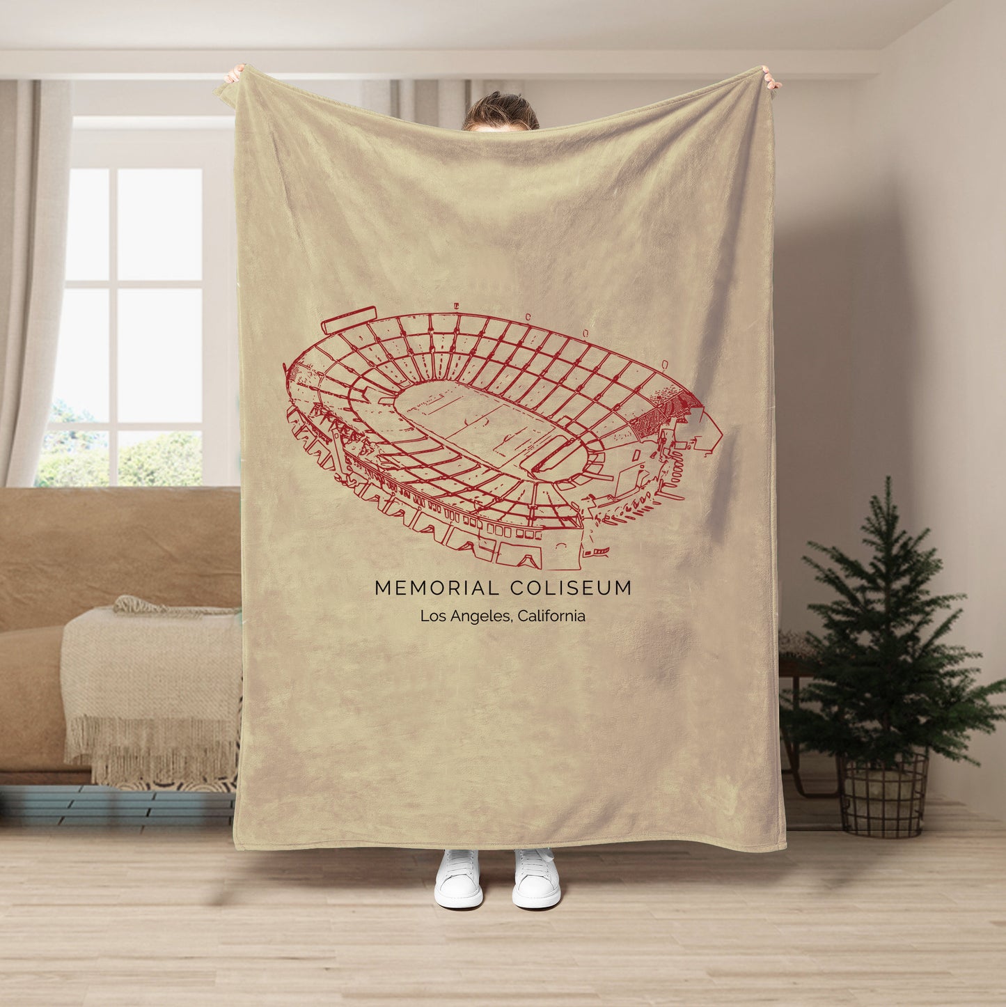 Los Angeles Memorial Coliseum - USC Trojans football,College Football Stadium Blanket