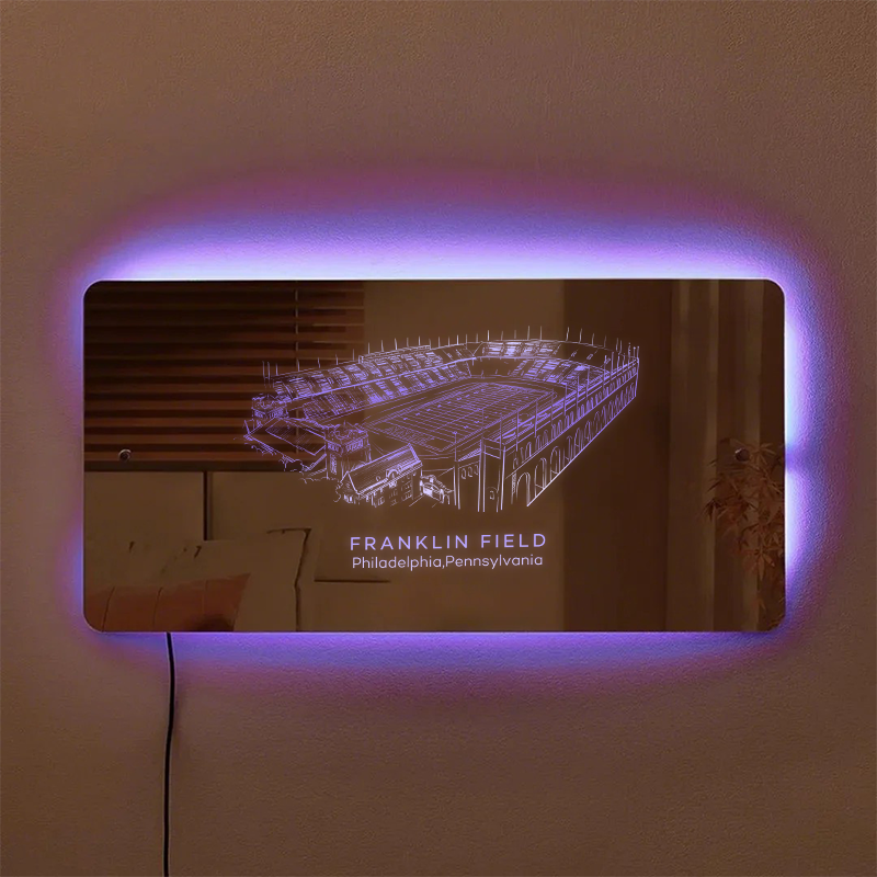 Franklin Field Stadium Mirror Light-Gifts For Sports Lovers、Philadelphia, Pennsylvania、Penn Quakers