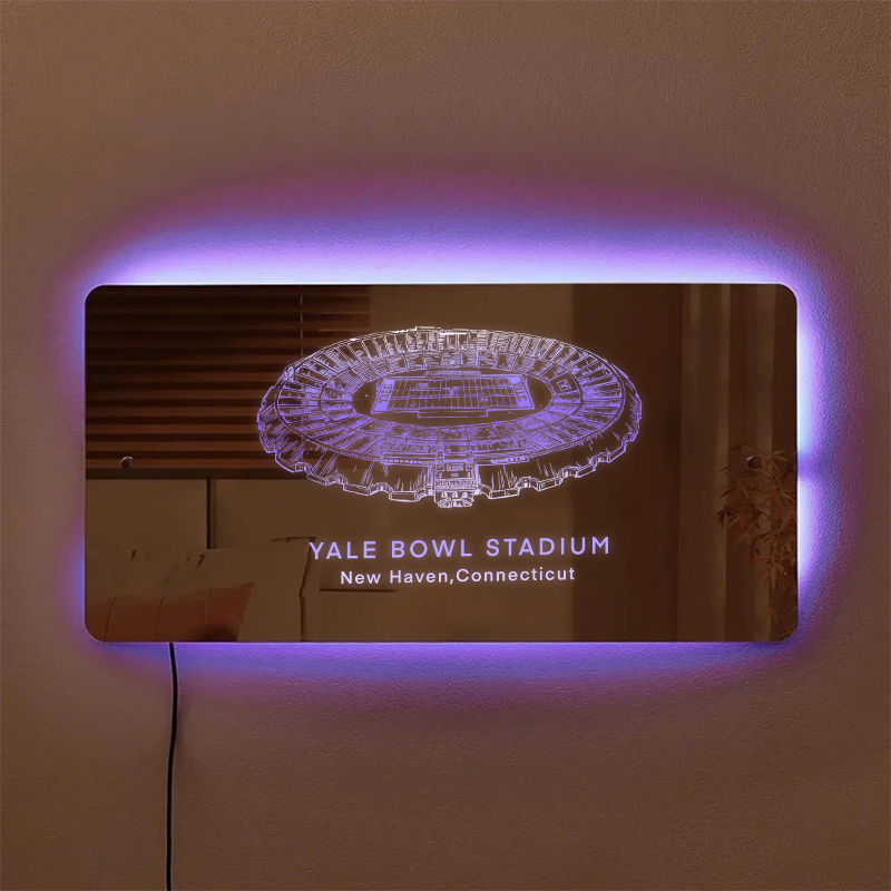 Yale Bowll Stadium Mirror Light-Gifts For Sports Lovers,Yale Bulldogs 、Yale University、New Haven