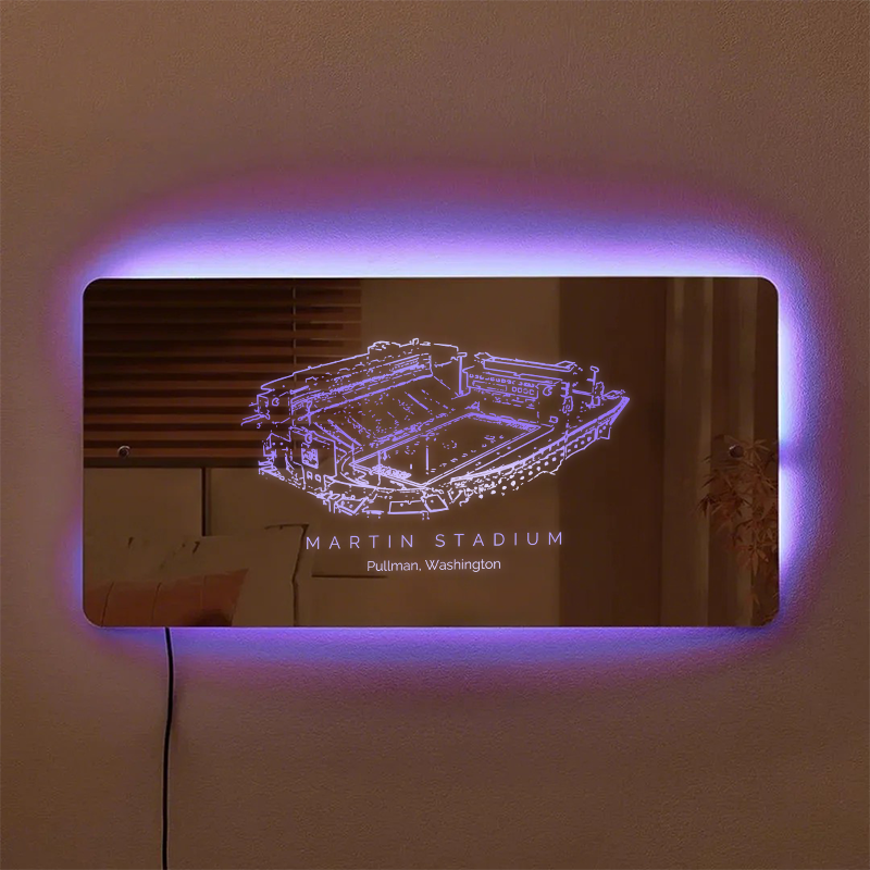 Martin Stadium Washington Mirror Light-Gifts For Sports Lovers、Washington State Cougars