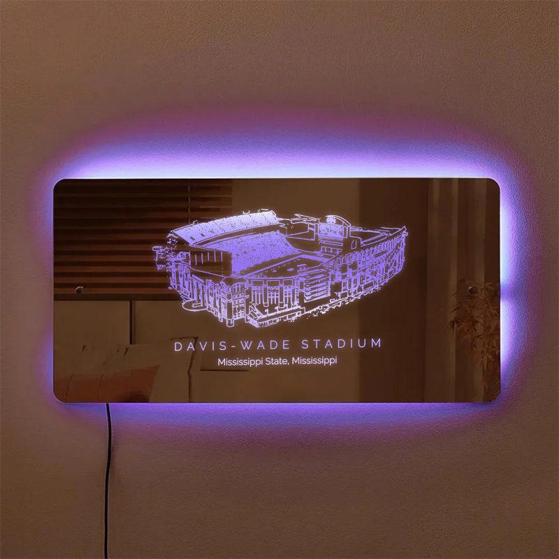 Davis Wade Stadium Mirror Light-Gifts For Sports Lovers、Mississippi State Bulldogs