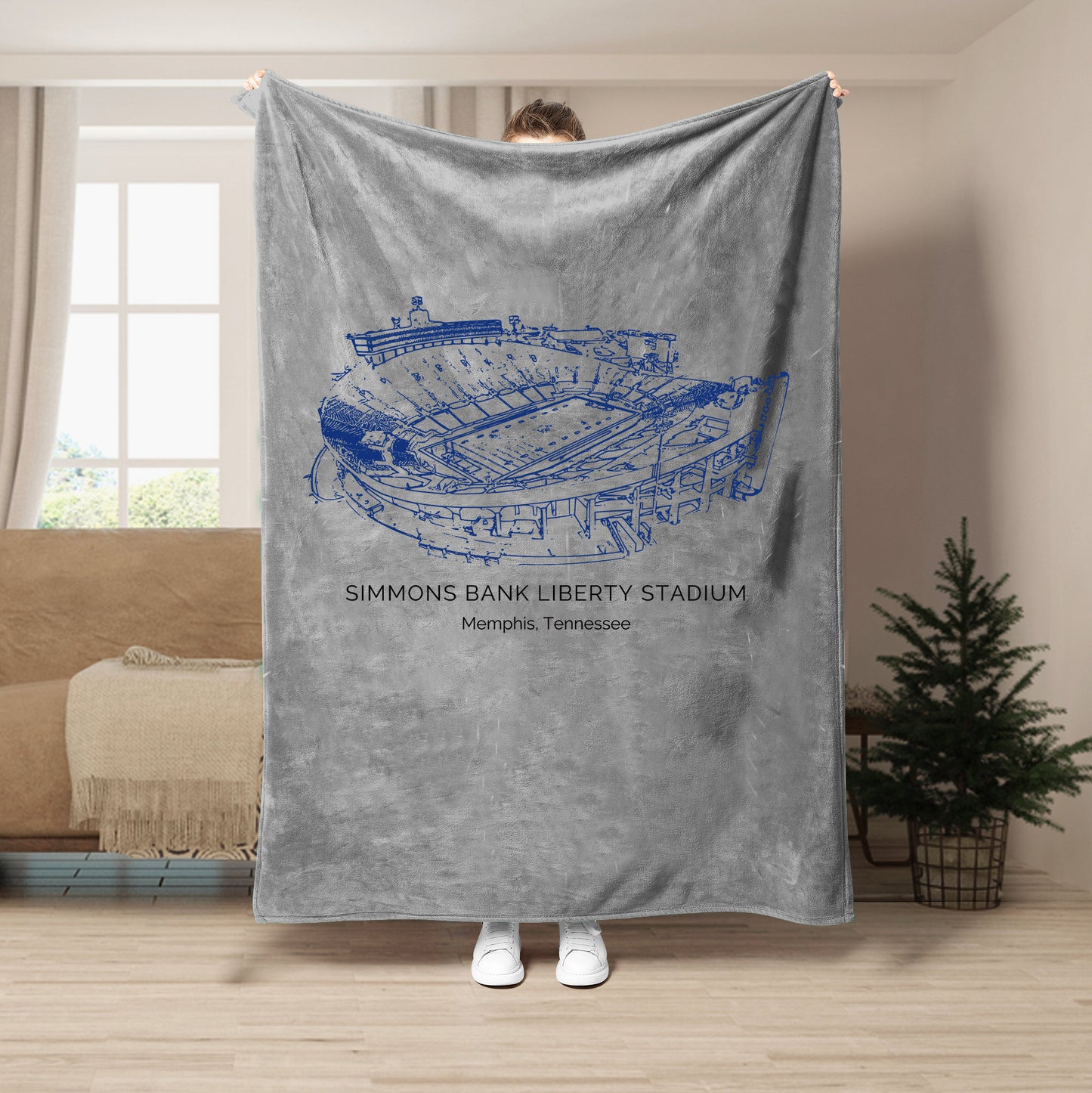 Simmons Bank Liberty Stadium- Memphis Tigers football, College Football Blanket