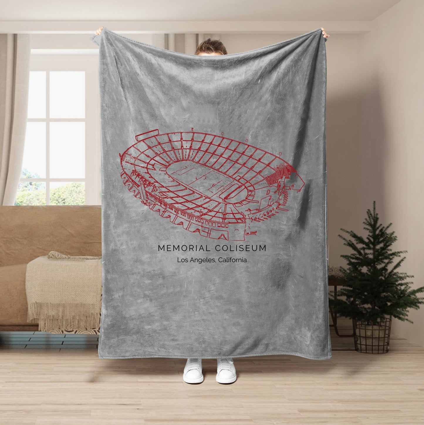 Los Angeles Memorial Coliseum - USC Trojans football,College Football Stadium Blanket