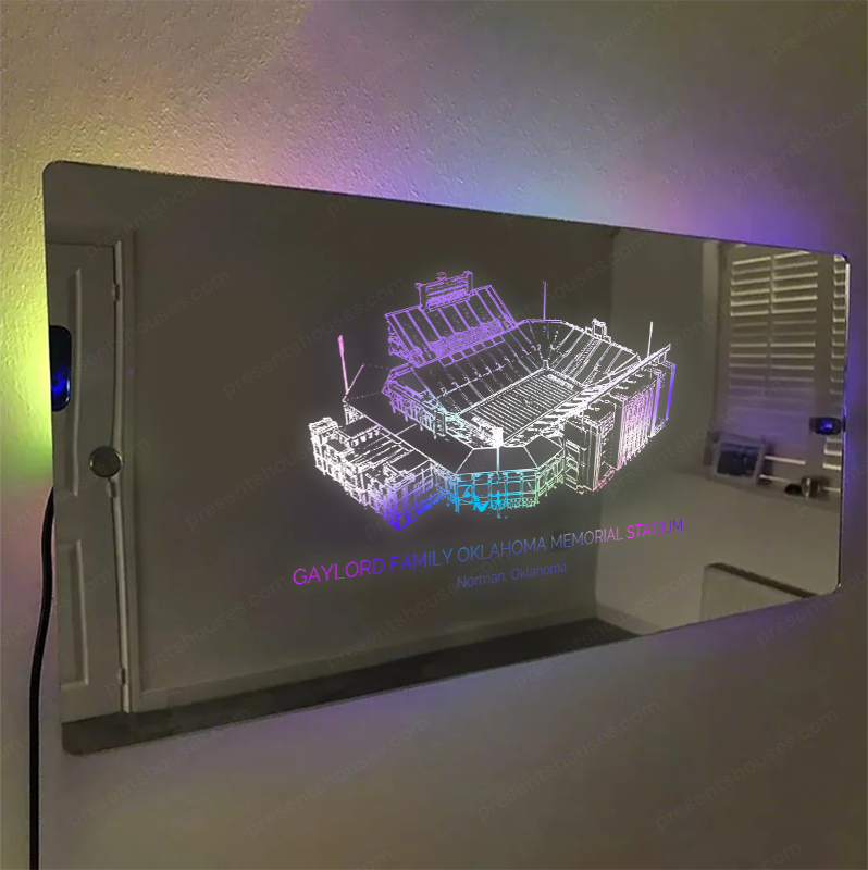 Gaylord Family Oklahoma Memorial Stadium Mirror Light-Gifts For Sports Lovers