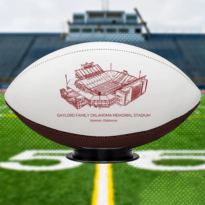 Gaylord Family Oklahoma Memorial Stadium - Oklahoma Sooners football, Stipple Art College Football