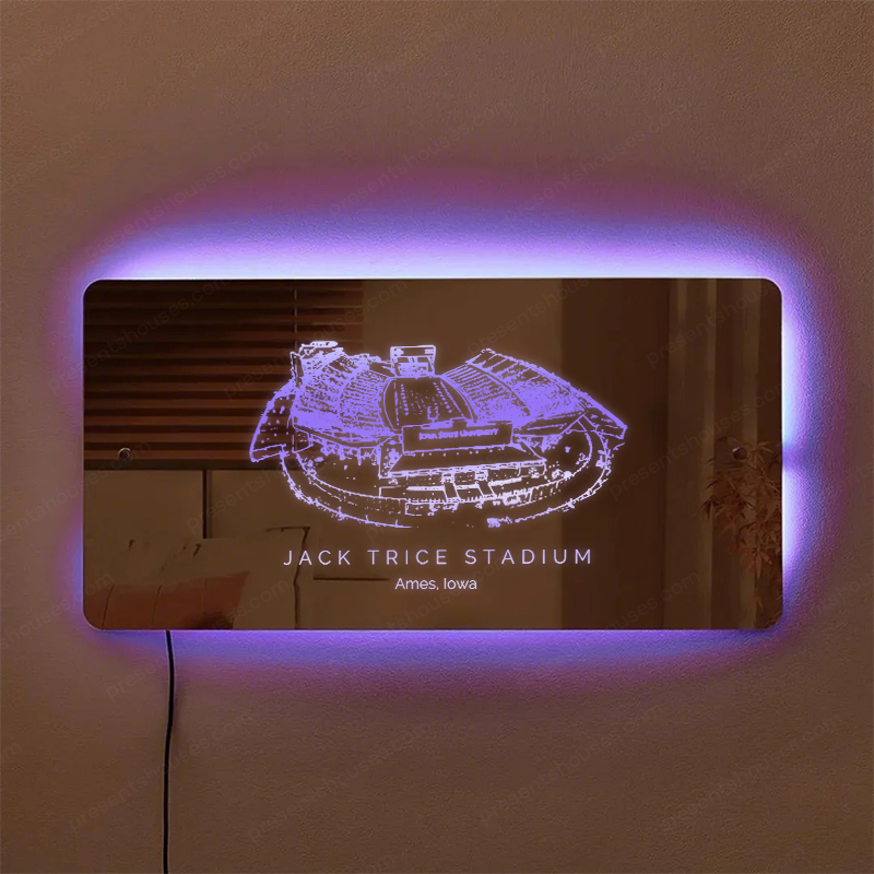 Jack Trice Stadium Mirror Light-Gifts For Sports Lovers