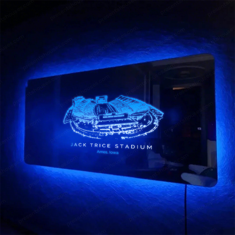 Jack Trice Stadium Mirror Light-Gifts For Sports Lovers