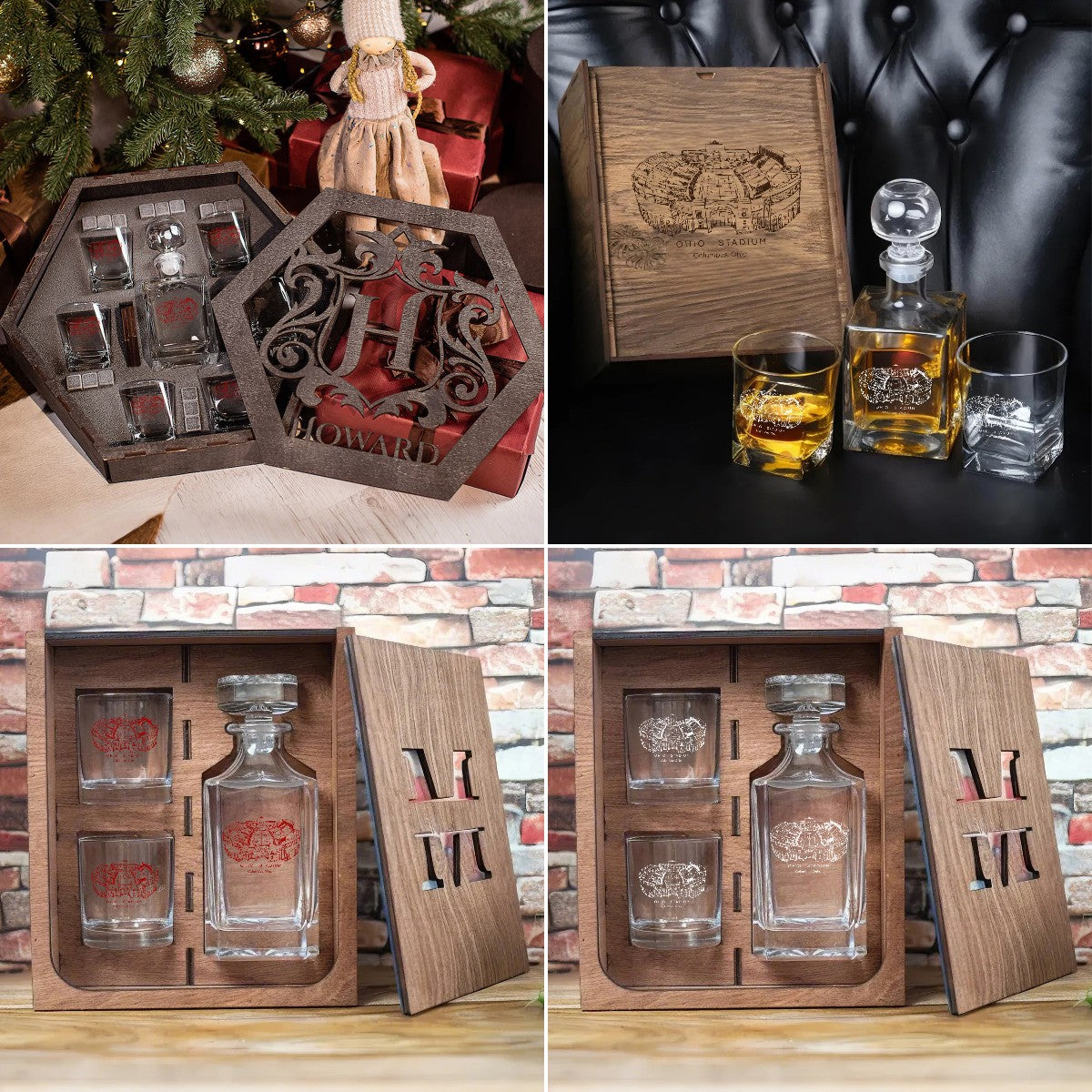 Ohio Stadium - Ohio State Buckeyes Whiskey Set