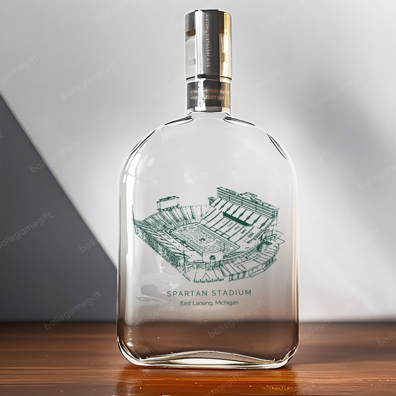 Spartan Stadium-Michigan State Spartans football,Whiskey Bottles-Gifts For Sports Lovers