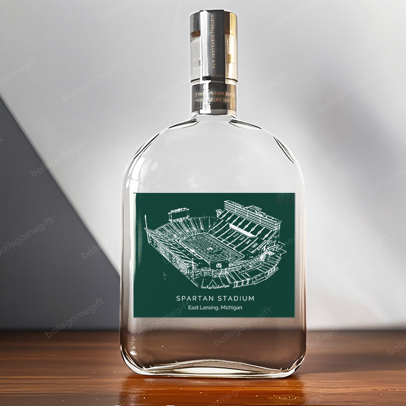 Spartan Stadium-Michigan State Spartans football,Whiskey Bottles-Gifts For Sports Lovers