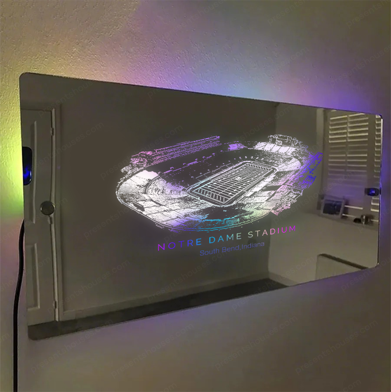 Notre Dame Family Oklahoma Memorial Stadium Mirror Light-Gifts For Sports Lovers