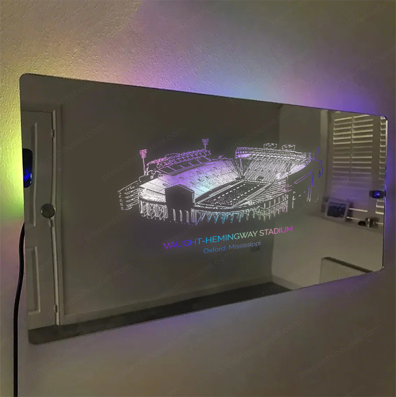 Vaught–Hemingway Pickens Family Oklahoma Memorial Stadium Mirror Light-Gifts For Sports Lovers