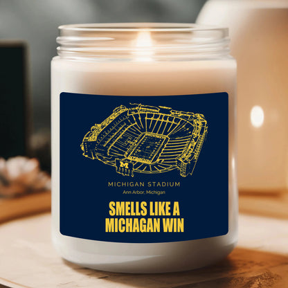 Personalized Smells like A Michigan Win Candle,Michigan Stadium - Michigan Wolverines football Lucky Candle